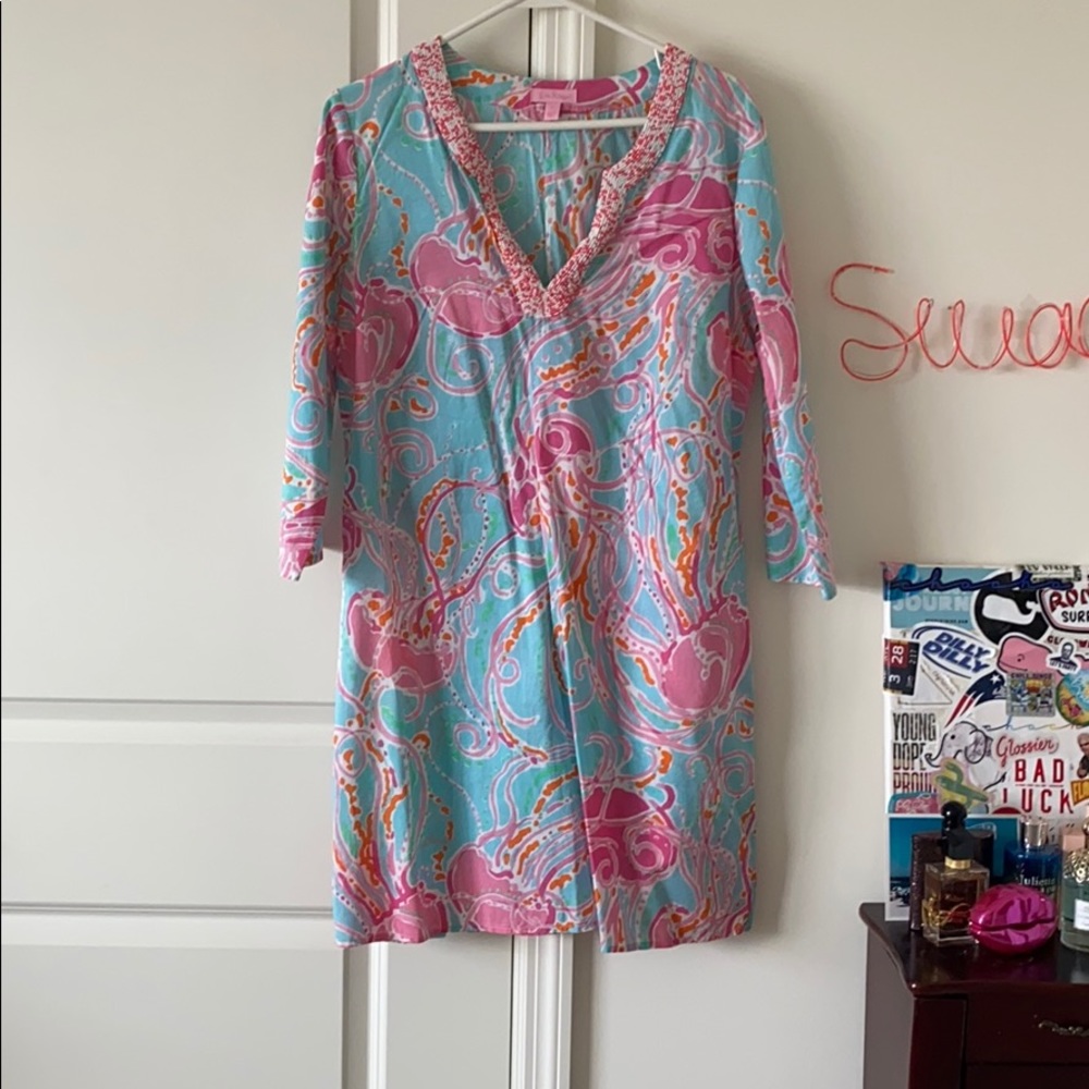 Lilly Pulitzer shift dress with beaded detail